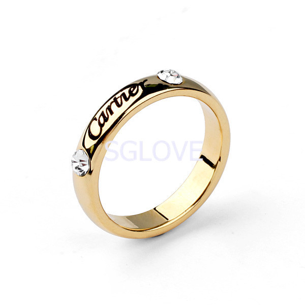 SGLOVE Wellknown Series 18K Gold Plated and 100 Austrian Crystal Classic Tiny Ring with Perfect Lines
