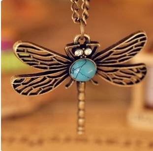 N379 Hot Sale New Fashion Vintage Hollow Dragonfly Pendants Necklaces Jewelry Accessories Wholesales
