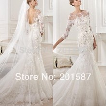 Elie Saab long sleeve wedding dresses white plus size of the bride dresses vestidos de novia