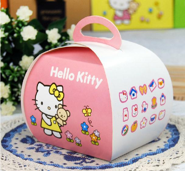 50 KITTY bonito caixas de papel do queque Biscoitos Wedding Party