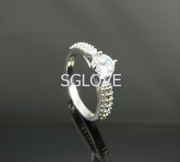 SGLOVE 925 Sterling Silver Series High Quality Cubic Zirconia Pure LOVE Wedding Ring freeshipping