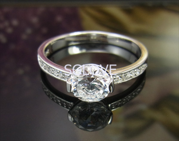 SGLOVE 925 Sterling Silver Series High Quality Cubic Zirconia Pure LOVE Wedding Ring freeshipping