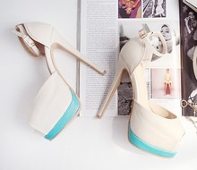 Free shipping women 14cm high heel shoes cut out strip buckle platform sweet princess dress pumps hot selling
