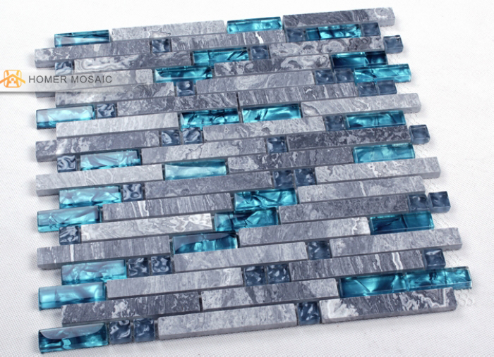 Aliexpress.com : Buy blue shell glass mixed grey stone mosaic kitchen ... Aliexpress.com : Buy blue shell glass mixed grey stone mosaic kitchen ...