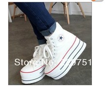 Spring and black white color block decoration high women canvas shoes women s sneakers casual shoes