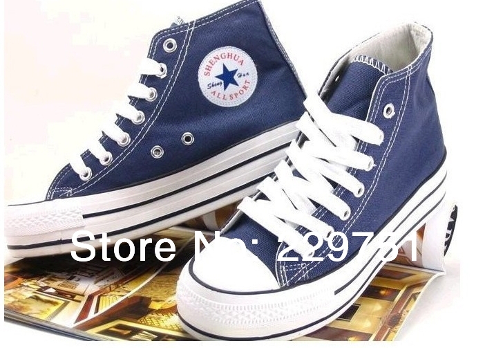 Spring and BLUE RED white color block decoration high women canvas shoes women s sneakers casual