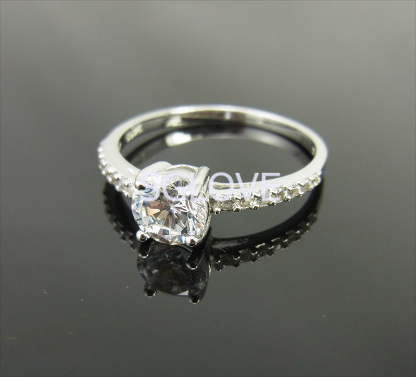 SGLOVE 925 Sterling Silver Series High Quality Cubic Zirconia Pure LOVE Classic Wedding Ring freeshipping