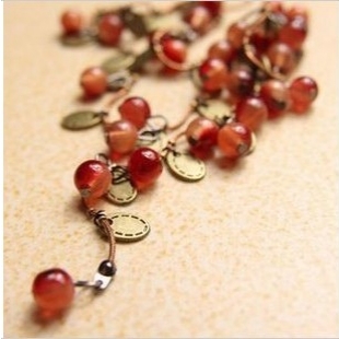N406 Hot Sales 2014 New Style Fashion Vintage Sweet Cherry Necklace Jewelry Wholesales Free Shipping