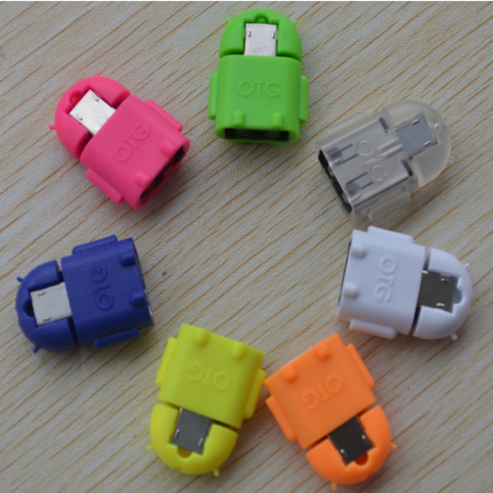 Wholesale Micro usb to USB Android robot shape for OTG adapter for smartphone Micro OTG cable