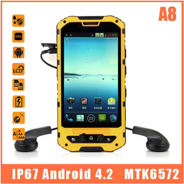 Original IP67 Waterproof Android Mobile Phone A8 4 0 Screen MTK 6572 Dual Core 1 2GHz