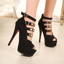 2014 14 CM high heels female sexy thin heels platform princess fashion open toe woman sandals