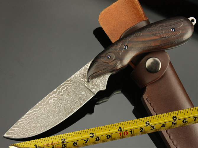 Hot sale high quality hunting straight knife Damas- eagle Hand wood 