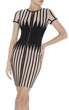 2014 new style High Quality Mini Good Elastic Plaid O-neck   Women Sexy Ladies Party night club HL Bandage Dress H373