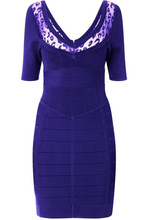 new style High Quality  Half  O-Neck  Good  Elastic Women Sexy  Ladies Party night club HL Bandage Dress H551