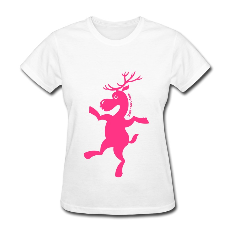 Girls T Shirt Solid Christmas Reindeer Exercising Print Own O Neck Teeshirts for Women