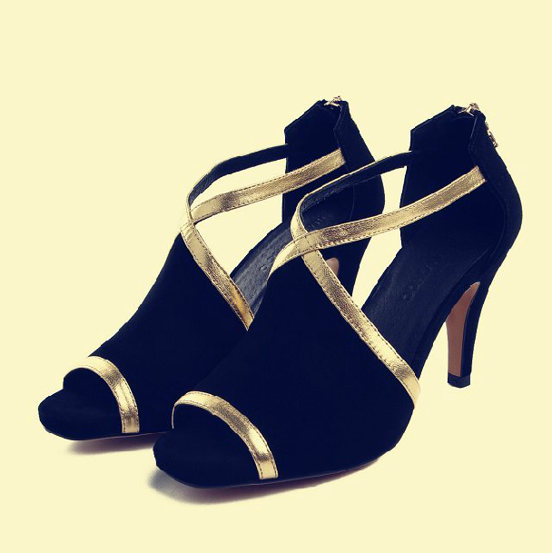 Thin heels high heeled female genuine leather platform 2014