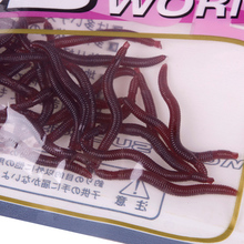 80Pcs 4cm Red Worms EarthWorm Soft Plastic Fishing Lures#41829