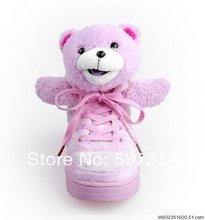 2014 New Unisex Korean style panda plush doll lovers sport shoes high top women and men