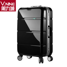 Vnine aluminum frame universal wheels trolley luggage suitcase 20 24 28 female male luggage bag travel bag luggage