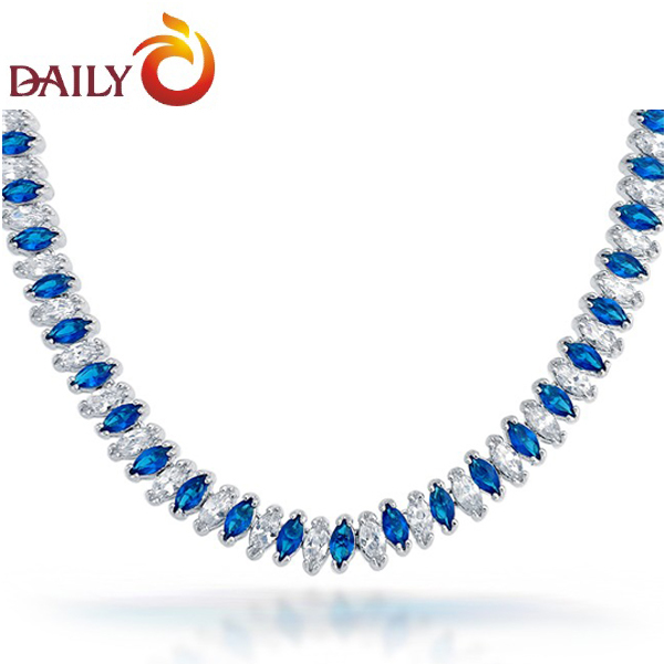 Blue Sapphire Tennis Necklace Blue Sapphire Tennis Necklace