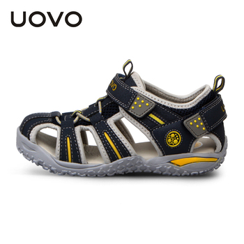 Uovo летние детские сандалии пространство кожаные детские сандалии для мальчиков и девочек высокое качество размер 24-38 ярдов