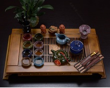 Binglie glazed ceramic tea sets special offer free shipping purple kung fu tea set of wooden