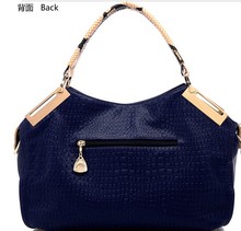 Hot selling new 2014fashion vintage women handbag crocodile pattern genuine pu leather bag shoulder messenger bags