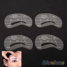 4pcs/set Styles Grooming Stencil Kit Make Up MakeUp Shaping DIY Beauty Eyebrow Template Stencils Tools Accessories