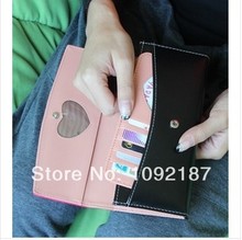 Korean version of the cute cute candy colored mustache hit color wallet Ms Long Wallet