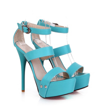 Armoire 2014 Sexy Black White Blue Yellow Super High Heels Women Glamour Platform Sandals Pumps Ladies