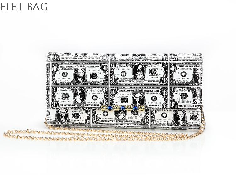 Gold genuine leather one shoulder women s handbag fashion chain of packet cowhide day clutch spacer
