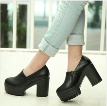 New Fashion Spring Style Ladies Thick Heels High Heel Shoes Woman Platforms Pumps Free Shipping