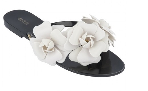 flip flops sweet camellia flower jelly flat shoe beach slipper sandal ...