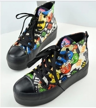 Canvas high platform small fresh chinese style women s fashionable casual shoes 6221