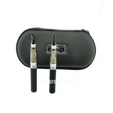 Double 900mAh Battery and CE4 Atomizer E-cigarette Starter Kit with Zipper Portable Bag (black)