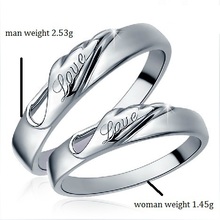 Wholesale Sterling Silver Jewelry CZ Zircon Stone Love Rings for Lover s Gift Couples Engagement Wedding