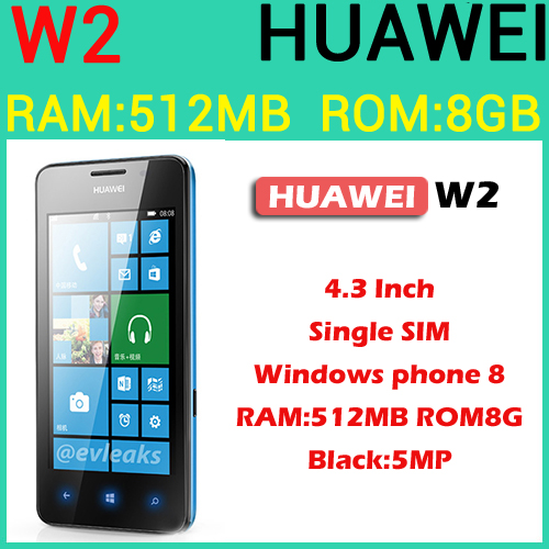 Original Huawei w2 unlocked windows phone 8 Dual core Qualcomm MSM8230 1 4GHZ GSM WCDMA 900