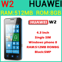 Original Huawei w2 unlocked windows phone 8 Dual core Qualcomm MSM8230 1.4GHZ GSM/WCDMA 900/2100MHz GPS wifi bluetooth phone