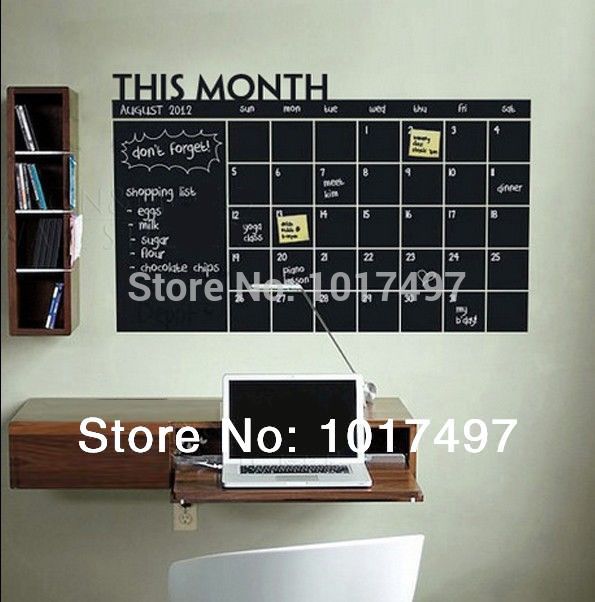 Diy 56x38cm Monthly chalkboard wall sticker,Blackboard Removable Vinyl Wall Sticker Chalkboard Decal Kids Chalk Board