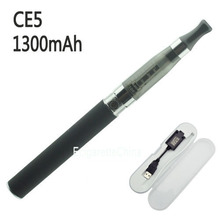 Ego 1300mAh Eletronic Cigarette CE5 Clearomizer Single E cigarette Starter Kit with LED Button Plastic Case