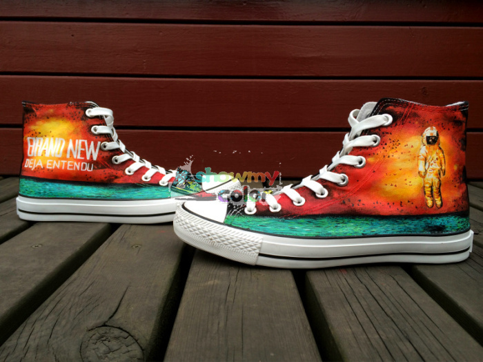 Canvas Sneaker Brand New Deja Entendu High Top Canvas Shoes for Men Women Hand Painted Shoes