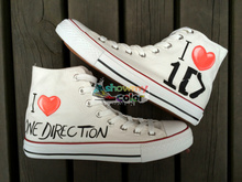 Custom Sneaker 1D One Direction High Top White Canvas Shoes for Men Women Hand Painted Unisex Shoes