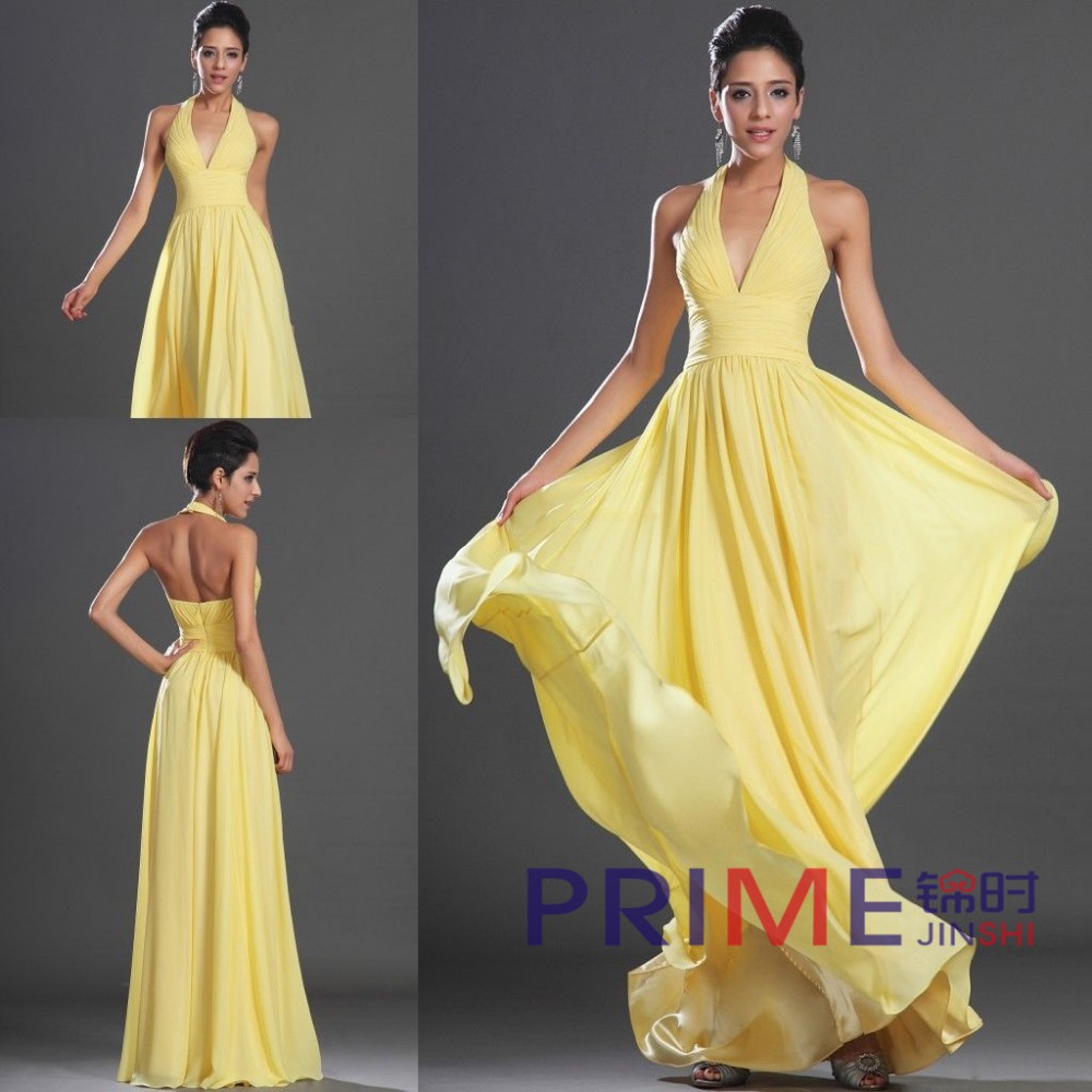 PRIME JS Cutomized Yellow Formal Cheap Evening Dresses Sexy Dress Prom ...
