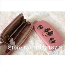 Japanese skull ghost character printing zipper long women wallet