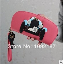 Explosion of Korean fashion golden pony stereo car keys zipper fillet cut hand long women wallet