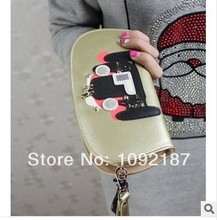 Explosion of Korean fashion golden pony stereo car keys zipper fillet cut hand long women wallet