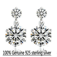 Wholesale Genuine 925 sterling silver crystal wedding fashion earrings jewelry for women 3L541