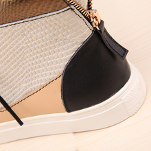 Brand Genuine Leather With double Zip Unisex Sneakers Casual High Top Flat With Sneakers For Women