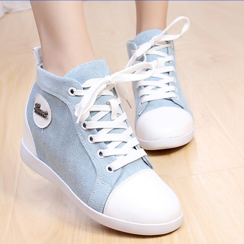 2014 fashion Height increasing canvas shoes sneakers platform shoes for women free shipping