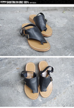 Free shipping 2014 summer new women flat sandals with leather insole clip toe flat sandals Roman